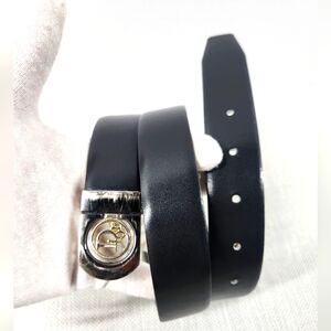 Dior Vintage Size 34 reversible leather belt black brown